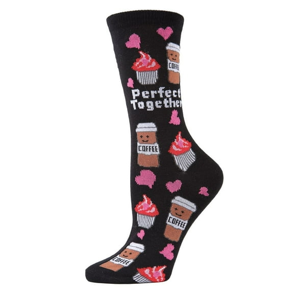 MeMoi Perfect Together Coffee & Cupcake Bamboo Blend Crew Socks - Mens - Male