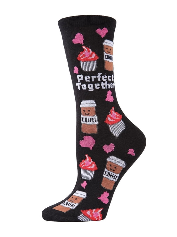 Perfect Together Coffee & Cupcake Bamboo Blend Crew Socks - Mens - Male