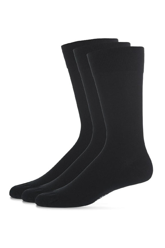 Pique Men's Mercerized Cotton Socks 3-Pack - Mens - Male, 10-13, Black