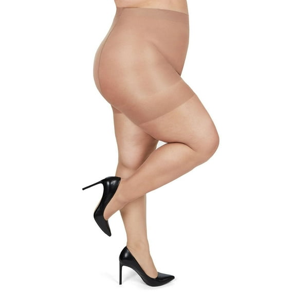 MeMoi Plus Size Curvy Silky Sheer Control Top Pantyhose - Womens - Female (7X, Nude)