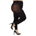 thumbnail image 1 of MeMoi Plus Size Curvy Super Matte Control Top Footless Tights - Womens - Female, 1X/2X, Black, 1 of 7