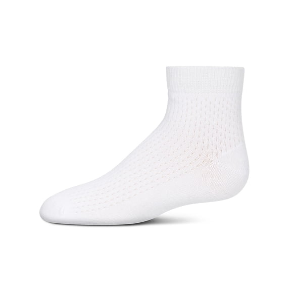 MeMoi Pointelle Dot Anklet Socks - Girls - Female, 6, Latte