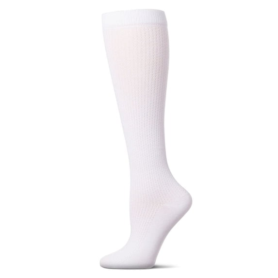 MeMoi Pointelle Dot Knee High Socks - Girls - Female, 14, White