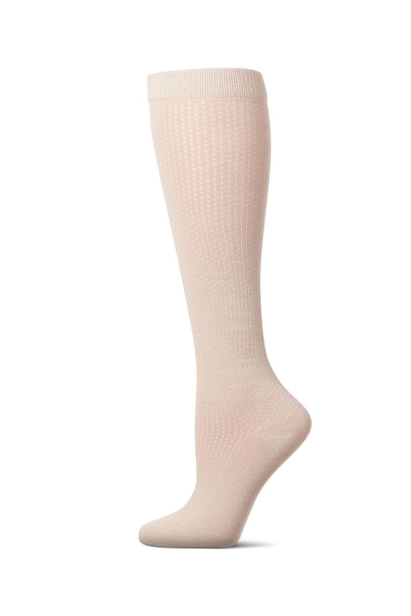Pointelle Dot Knee High Socks - Girls - Female, 10, Latte