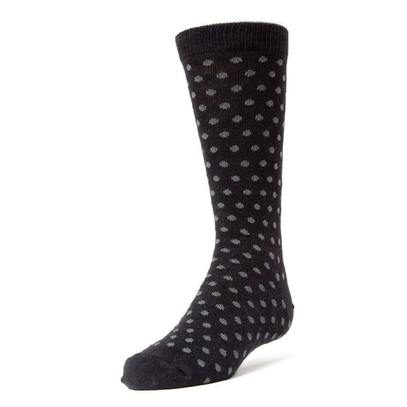 MeMoi Polka Dot Cotton Blend Dress Socks - Boys - Male, 6-7, Black