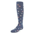thumbnail image 1 of MeMoi Polka Point Cotton Blend Knee Socks - Girls - Female, 2, Denim, 1 of 7
