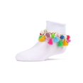 thumbnail image 1 of MeMoi Pom-Pom-Palooza Ankle Socks - Girls - Female, 6, White, 1 of 7