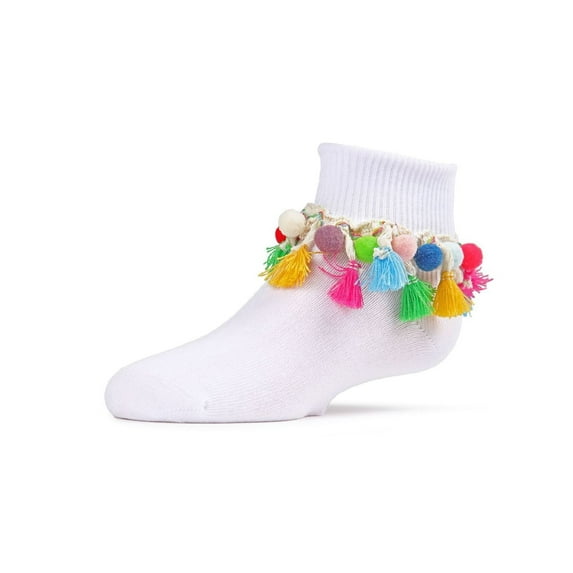 MeMoi Pom-Pom-Palooza Ankle Socks - Girls - Female, 6, White