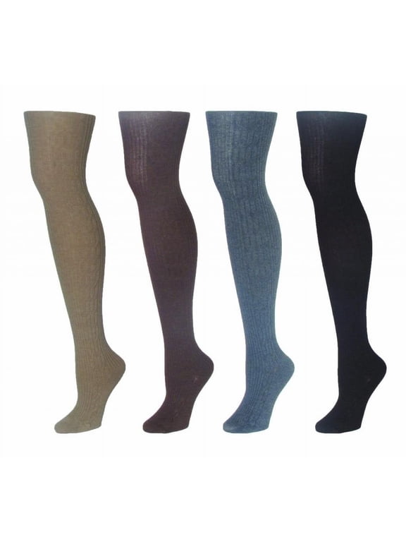 Portland Side Cable Knit Sweater Tights - Womens - Female, M-L, Light Taupe Heather