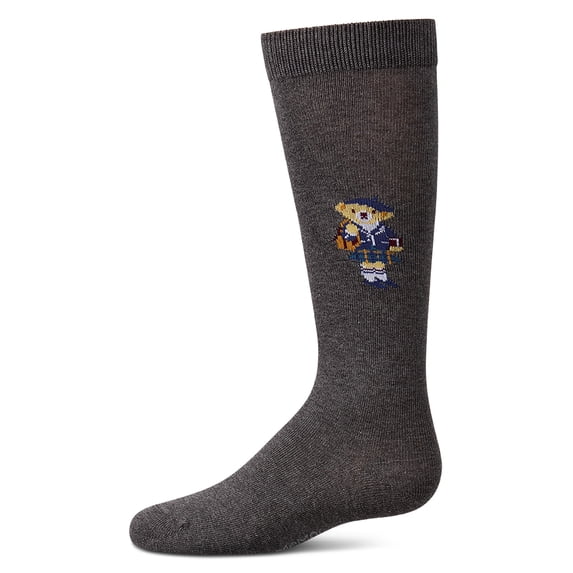 MeMoi Preppy Girl Bear Knee High - Girls - Female, 4, Charcoal Heather