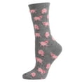 thumbnail image 1 of MeMoi Pretty Pigs Bamboo Blend Crew Socks - Womens - Female, One Size, Legion Blue, 1 of 8