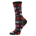 thumbnail image 1 of MeMoi Pucker Up Kisses Bamboo Blend Crew Socks - Mens - Male, 1 of 7