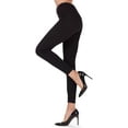 thumbnail image 1 of MeMoi Quilted Patch Cotton Blend Mid Rise Fashion Leggings - Womens - Female (M-L, Black), 1 of 3