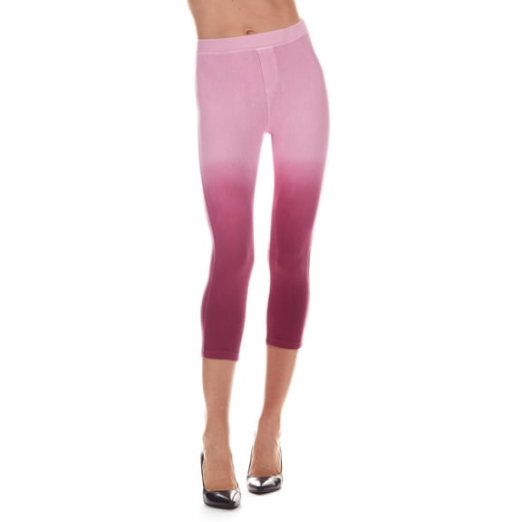 MeMoi Raspberry Chino Capri Leggings - Womens - Female (Medium/Large, Raspberry Radiance)
