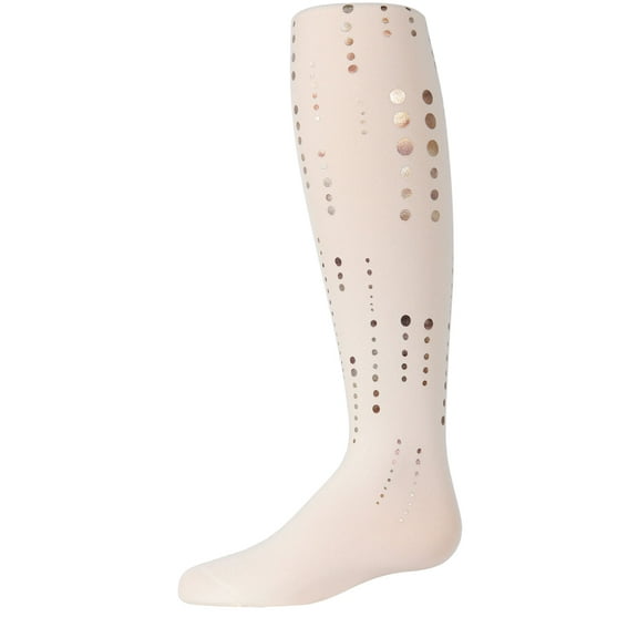 MeMoi Retro Halftone Polka Dot Tights - Girls - Female, 8-10, White