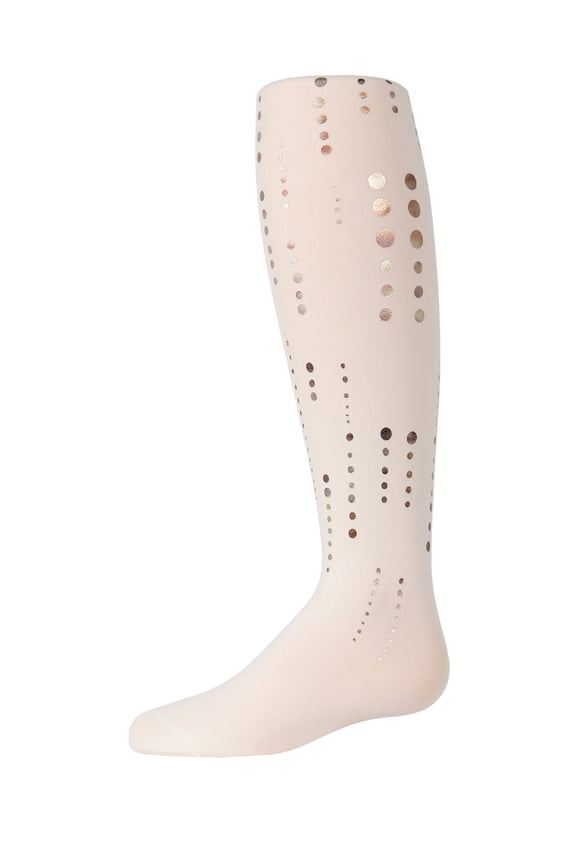 Retro Halftone Polka Dot Tights - Girls - Female, 8-10, White