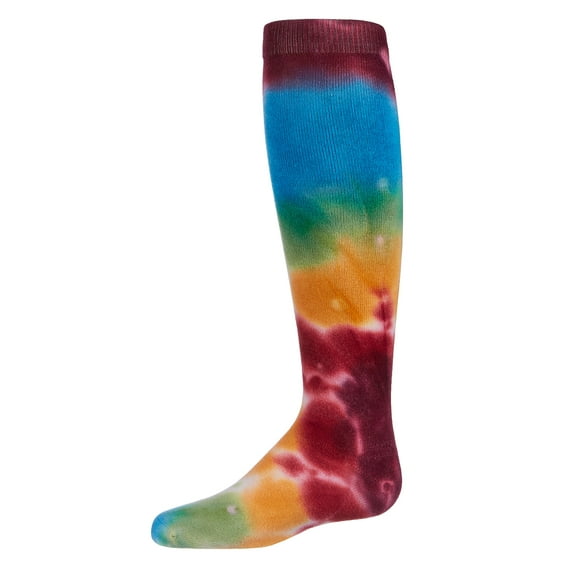MeMoi Retro Tie-Dye Cotton Blend Knee High Socks - Girls - Female, 4, Multi