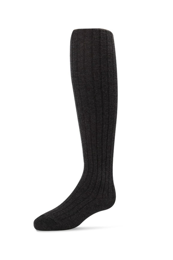 Ribbed Cotton Blend Basic Non-Binding Infant Tights, 6-12, Navy