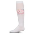 thumbnail image 1 of MeMoi Ribbed Cotton Blend "Beach More, Worry Less" Knee Sock - Girls - Female, 4, White, 1 of 3