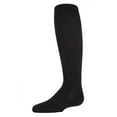 thumbnail image 1 of MeMoi Ribbed Cotton Blend Knee High Sock - Girls - Female, 7-8, Black, 1 of 12