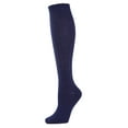 thumbnail image 1 of MeMoi Ribbed Cotton Blend Knee High Socks - Womens - Female, One Size, Legion Blue, 1 of 2