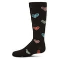 thumbnail image 1 of MeMoi Ribbed Cotton Blend "Multi Graffiti Hearts" Knee Sock - Girls - Female, 4, Taupe, 1 of 11