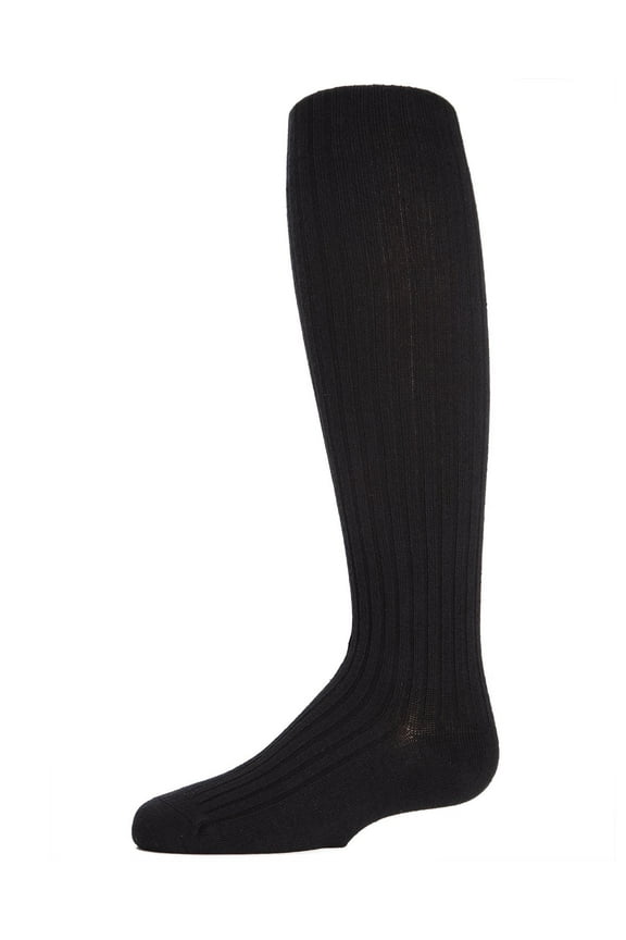 Ribbed Cotton Blend Sweater Tights - Girls - Female, 4, Charcoal