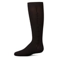 thumbnail image 1 of MeMoi Ribbed Cotton-Rich Knee Sock with Wavy Line Ruffle - Girls - Female, 10, Black, 1 of 7