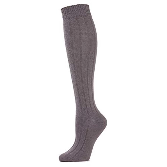 MeMoi Ribbed Knee High Socks Pavement One Size
