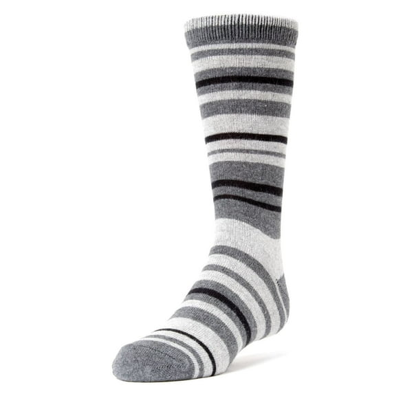 MeMoi Rings and Rungs Cotton Blend Striped Socks - Boys - Male, 9-11, Charcoal