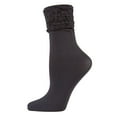 thumbnail image 1 of MeMoi Romantic Ruffle Shimmer Ankle Socks - Womens - Female, One Size, Black, 1 of 7