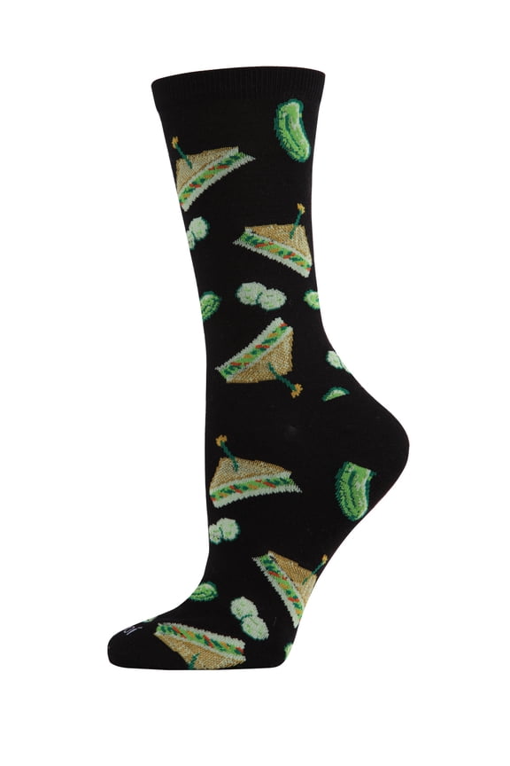 Sandwiches Bamboo Blend Crew Socks - Womens - Female, 9-11, Black