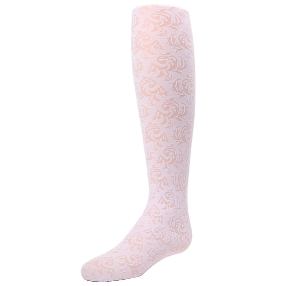 MeMoi Sheer Vine Opaque Tights - Girls - Female, 6-8, White