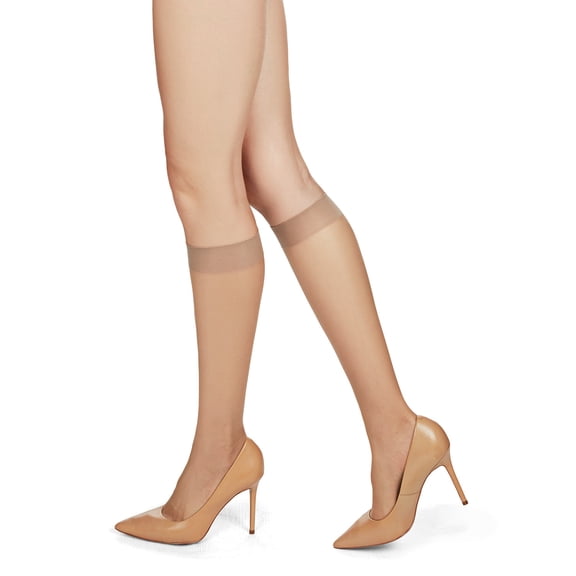 MeMoi Women's Silky Sheer Knee Highs - Womens - Female, One Size, Nude