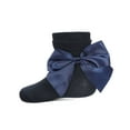 thumbnail image 1 of MeMoi  Silky Side Bow Anklet Socks - Girls - Female, 12, Navy, 1 of 12