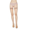 thumbnail image 1 of MeMoi Women's Simply Bare Ultra-Sheer Stripe-Top Thigh-High Stockings - Womens - Female, Q1/Q2, Honey, 1 of 12