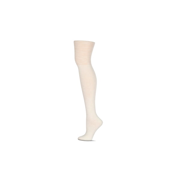 MeMoi Slouched Top Over The Knee Warm Cotton Blend Socks - Womens - Female, One Size, Ivory