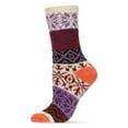 thumbnail image 1 of MeMoi Snow Dazzle Geometric Cozy Crew Sock - Womens - Female, One Size, Acai, 1 of 7