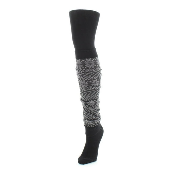 MeMoi Snowflake Legwarmer/Flatknit Cotton Blend Sweater Tights - Womens - Female (Small/Medium, Light Taupe Heather)