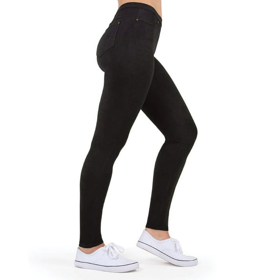 MeMoi Soft & Smooth Microsuede Leggings - Womens - Female (Large/X-Large, Black)