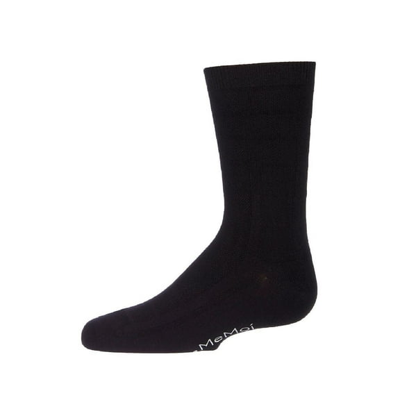 MeMoi Solid Bamboo Blend  Crew Socks - Boys - Male, 8-9, Black