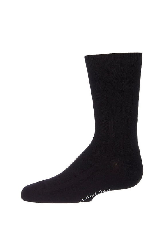 Solid Bamboo Blend Crew Socks - Boys - Male, 10-12, Black