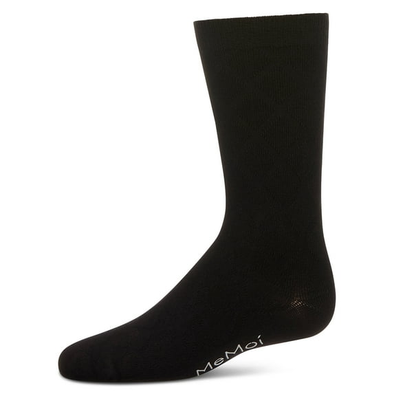 MeMoi Boys' Diamond Rayon from Bamboo Crew Socks - Boys - Male, 7-8, Black