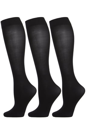 3 Pair Women's Opaque Solid Color Microfiber 40 Denier Trouser Socks - Womens - Female