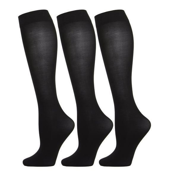 MeMoi 3 Pair Women's Opaque Solid Color Microfiber 40 Denier Trouser Socks - Womens - Female