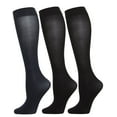 thumbnail image 1 of MeMoi 3 Pair Women's Opaque Solid Color Microfiber 40 Denier Trouser Socks - Womens - Female, 1 of 4
