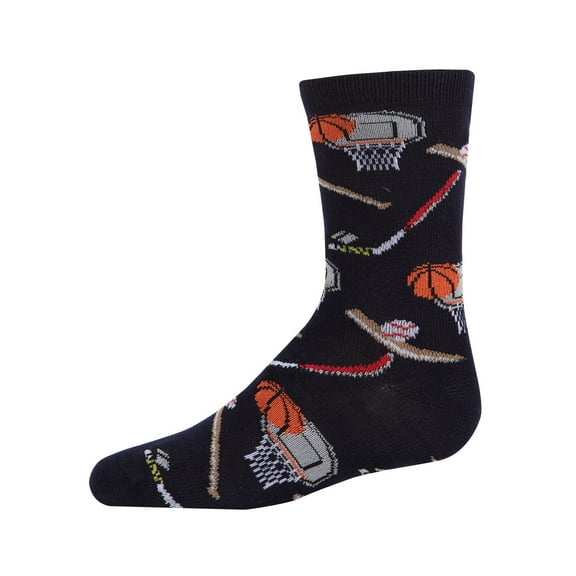 MeMoi Boys' Sports Rayon from Bamboo Crew Socks - Boys - Male, 5-6, Black