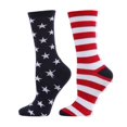 thumbnail image 1 of MeMoi Stars and Stripes Patriotic Crew Socks Navy 9-11, 1 of 3