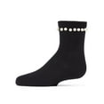 thumbnail image 1 of MeMoi String of Pearls Cotton Blend Crew Socks - Girls - Female, 8, Black, 1 of 7