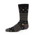 thumbnail image 1 of MeMoi Stripe Dot Combo Cotton Blend Crew Sock - Boys - Male, 8 9, Black, 1 of 8